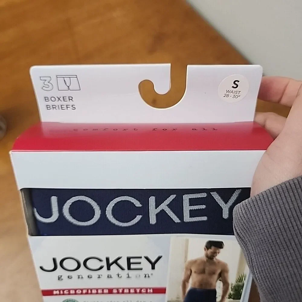 Jockey Generation 3 Pair Men's Boxer Briefs No Chafe Pouch Polyester Small 28-30